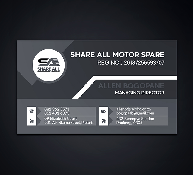 Share All motor Spare Business Card